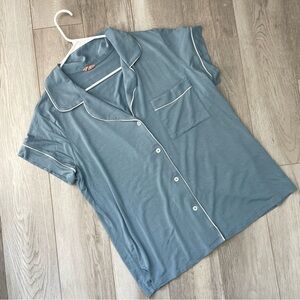 Eberjey Blue Short Sleeve Pajama Top